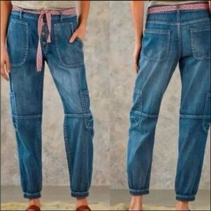 Sundance Jolienne Denim Cargo Jeans Size 14